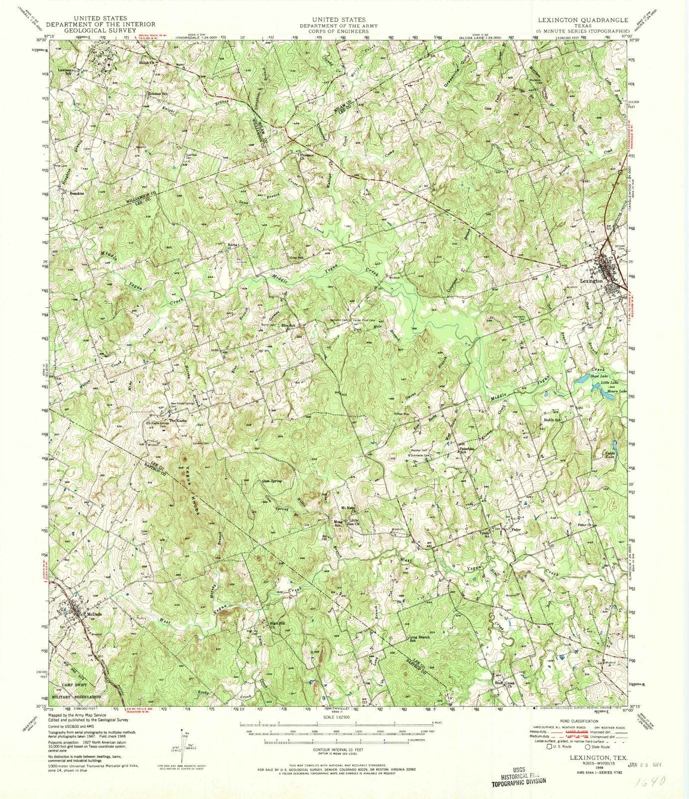 1948 Lexington, TX - Texas - USGS Topographic Map