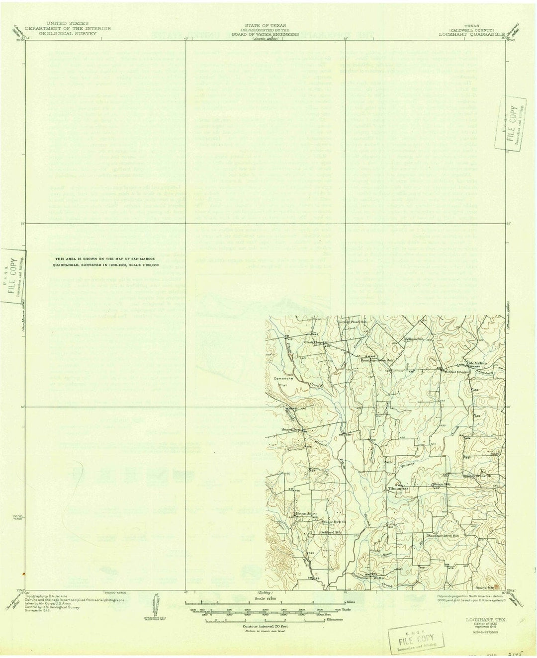 1930 Lockhart, TX - Texas - USGS Topographic Map