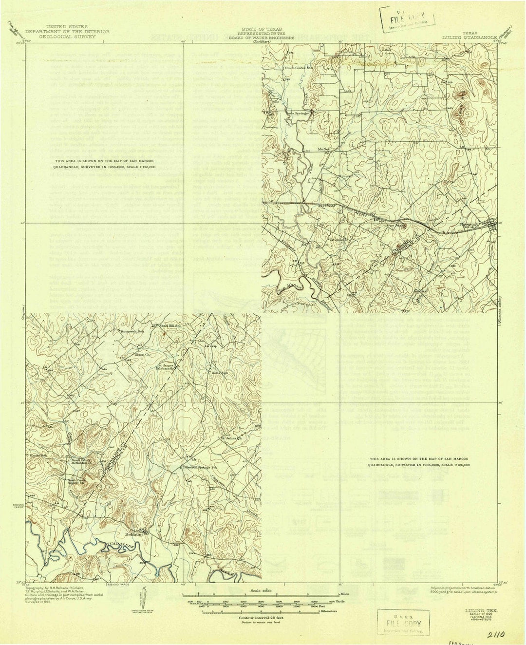 1929 Luling, TX - Texas - USGS Topographic Map