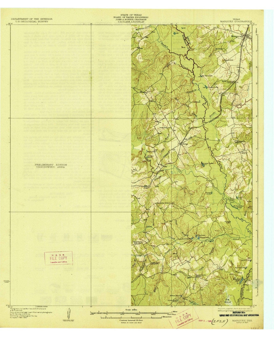 1927 Marquez, TX - Texas - USGS Topographic Map