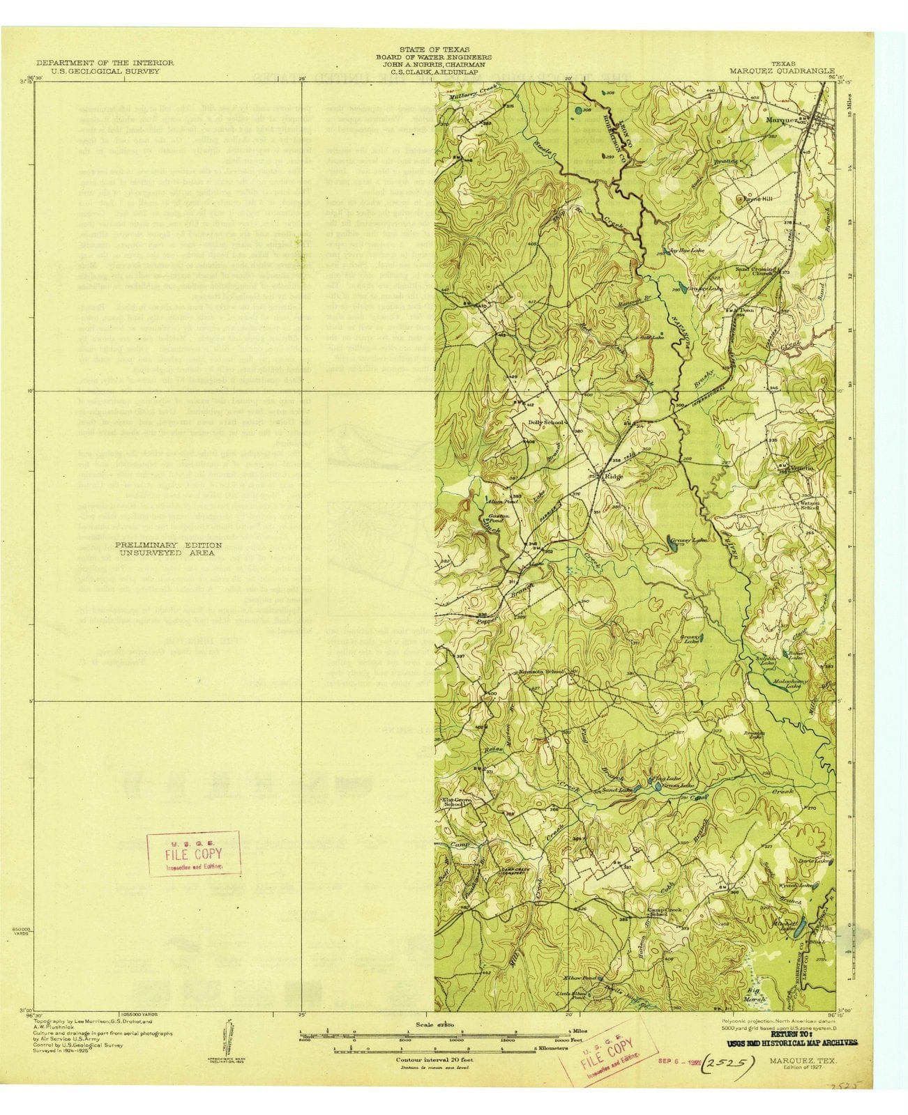1927 Marquez, TX - Texas - USGS Topographic Map