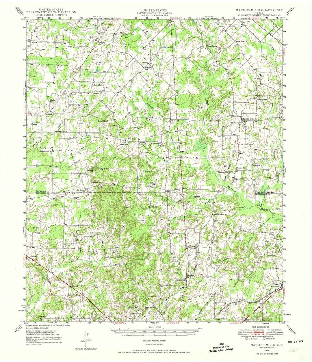 1948 Martins Mill, TX - Texas - USGS Topographic Map