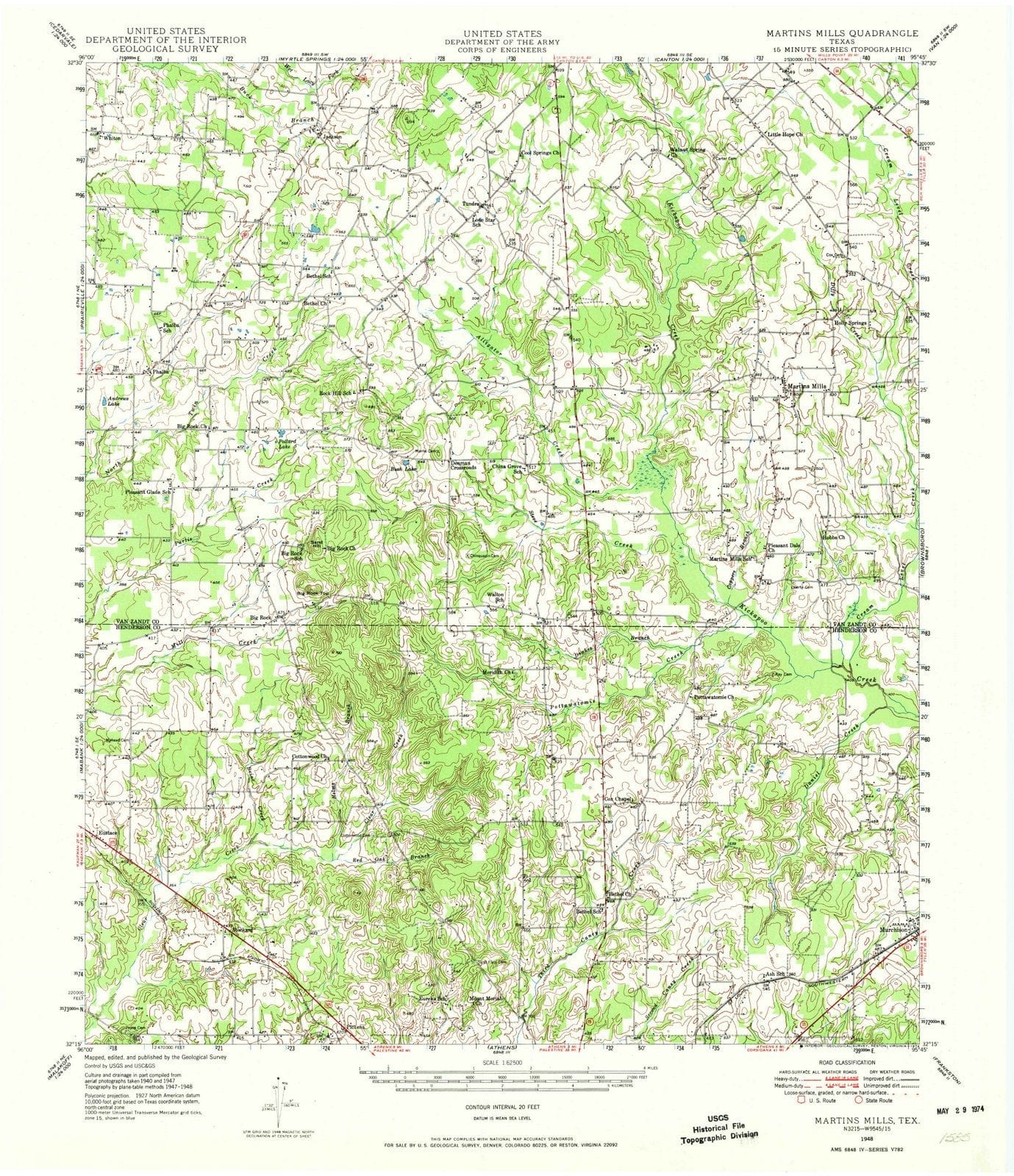 1948 Martins Mill, TX - Texas - USGS Topographic Map