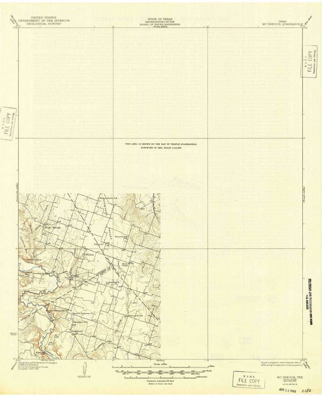 1931 Mc Gregor, TX - Texas - USGS Topographic Map