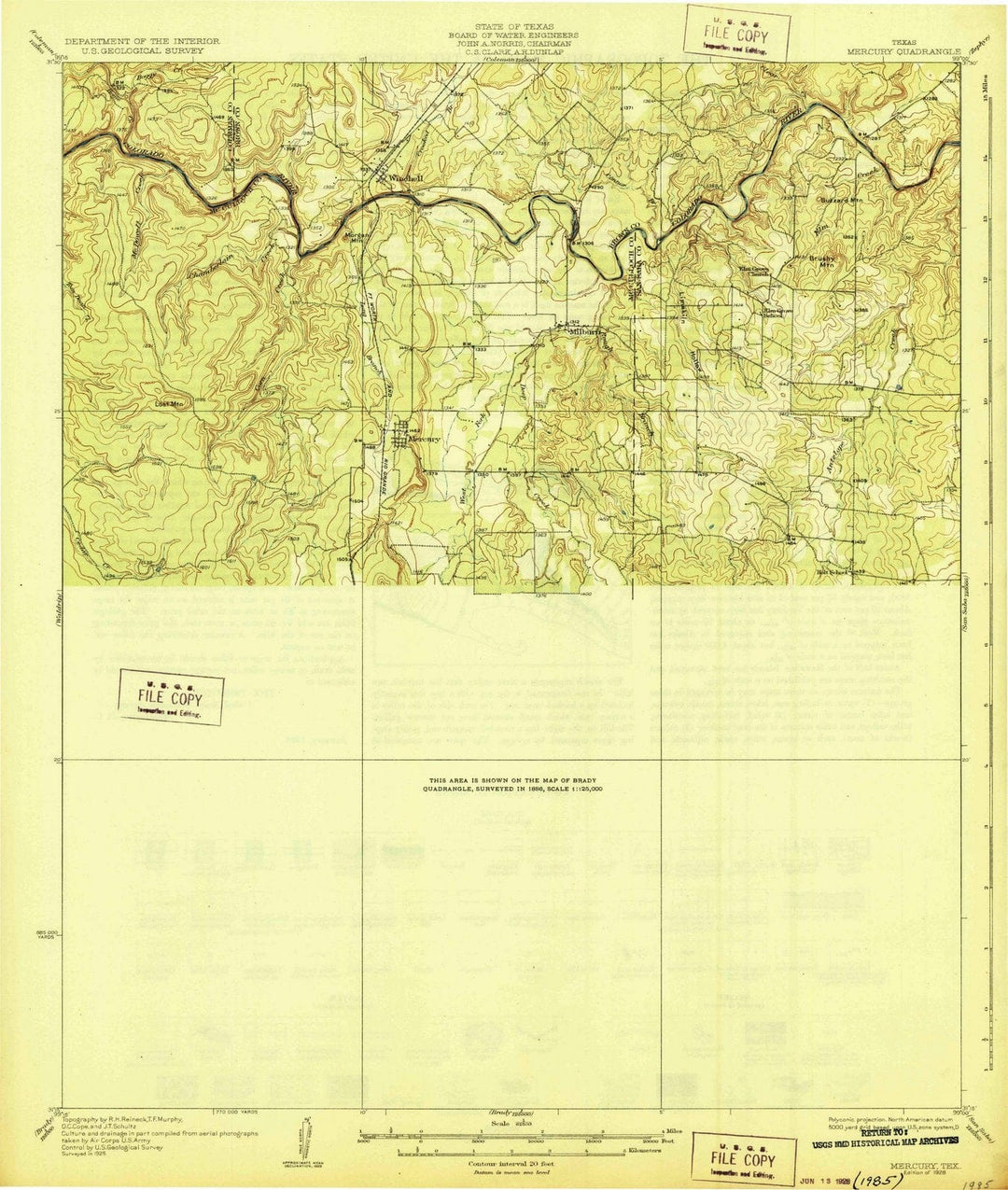 1928 Mercury, TX - Texas - USGS Topographic Map
