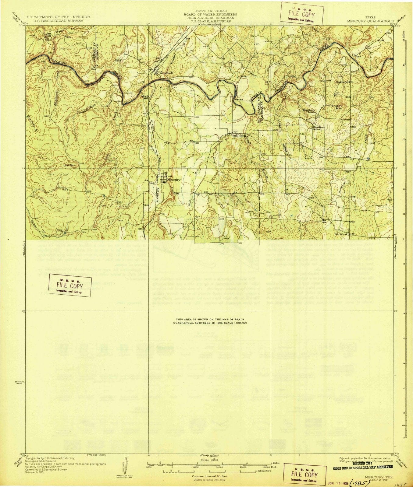 1928 Mercury, TX - Texas - USGS Topographic Map
