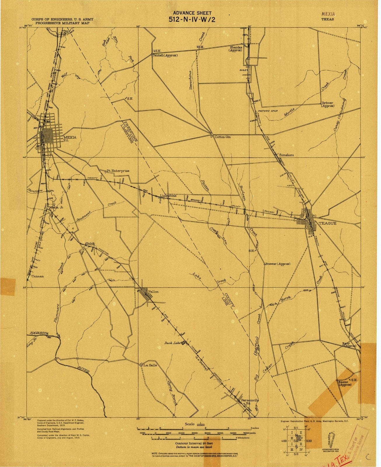 1920 Mexia, TX - Texas - USGS Topographic Map