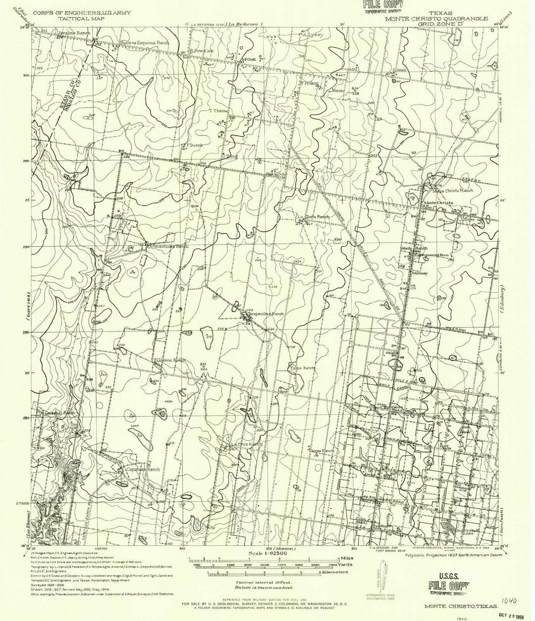 1940 Monte Christo, TX - Texas - USGS Topographic Map