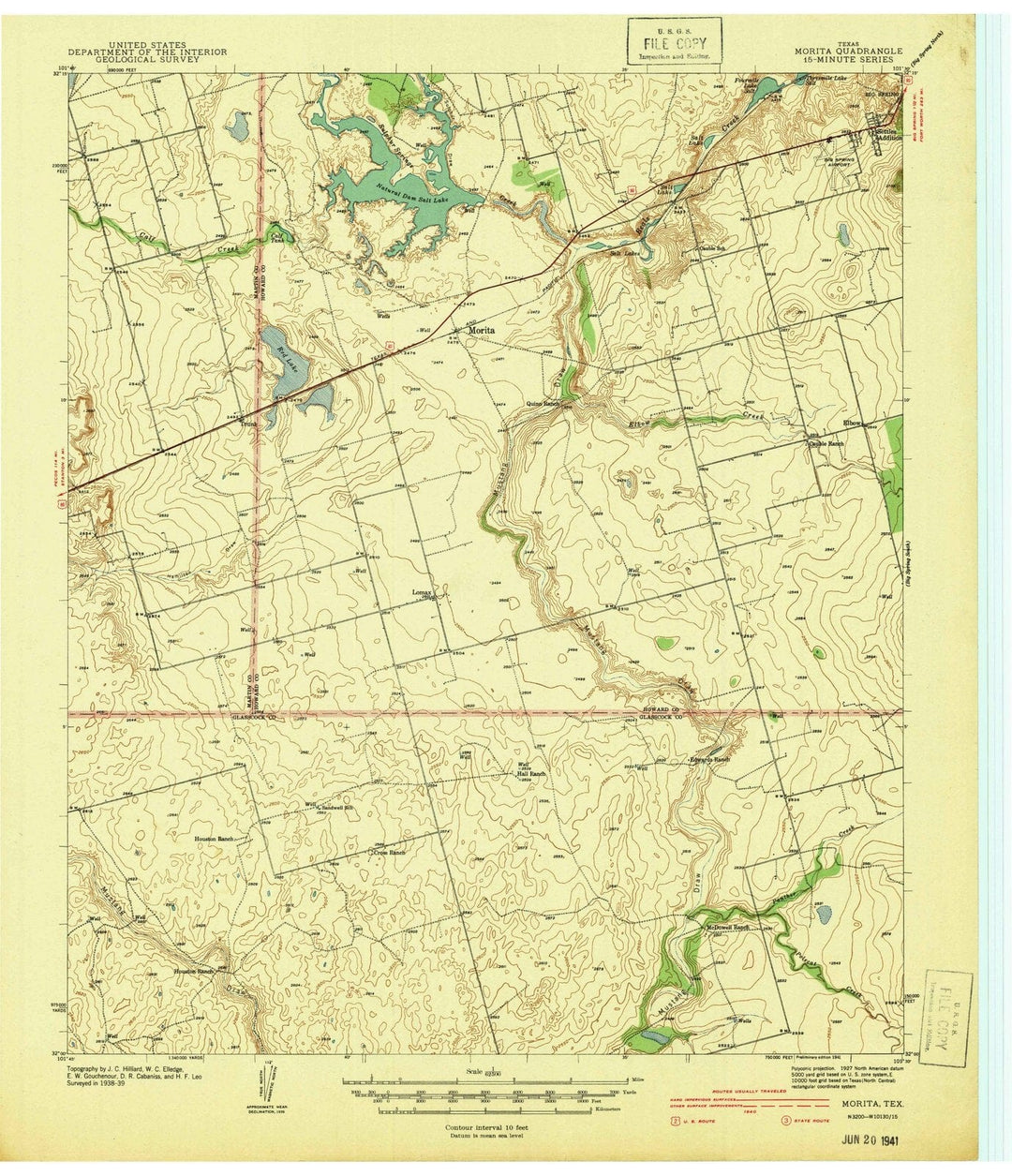 1941 Morita, TX - Texas - USGS Topographic Map