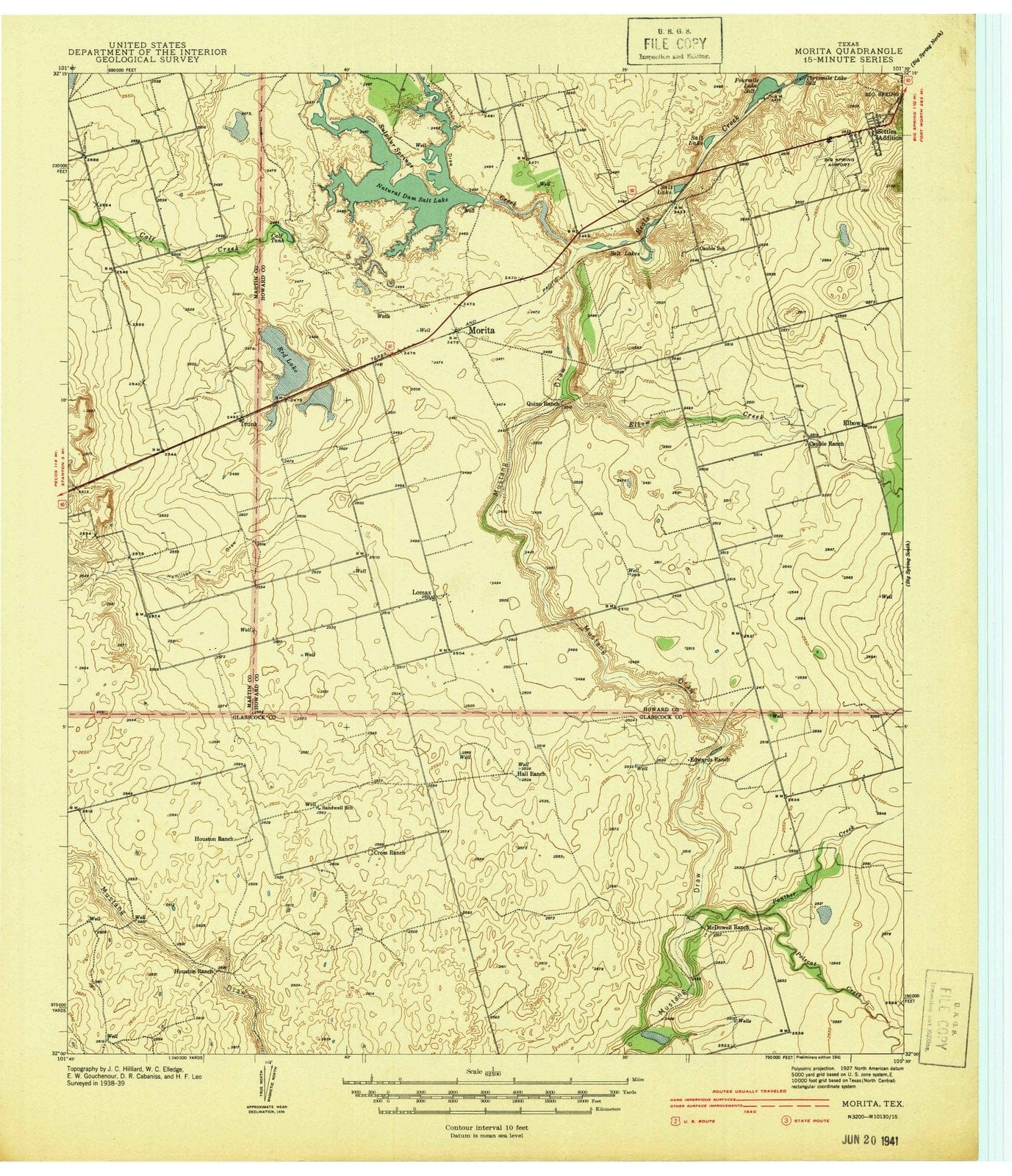 1941 Morita, TX - Texas - USGS Topographic Map