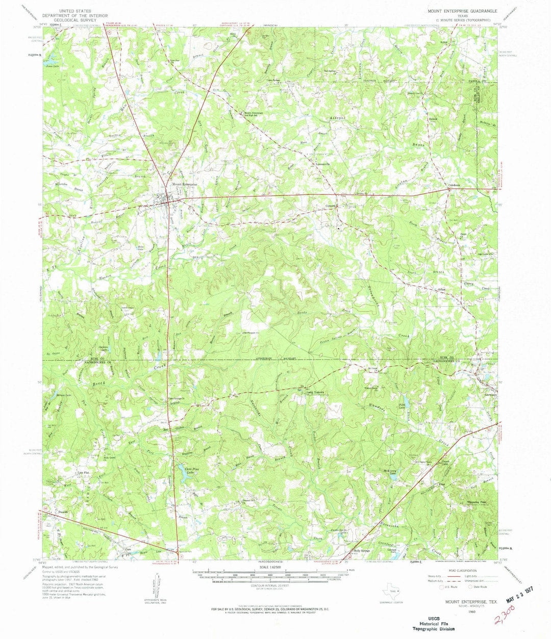 1960 Mount Enterprise, TX - Texas - USGS Topographic Map
