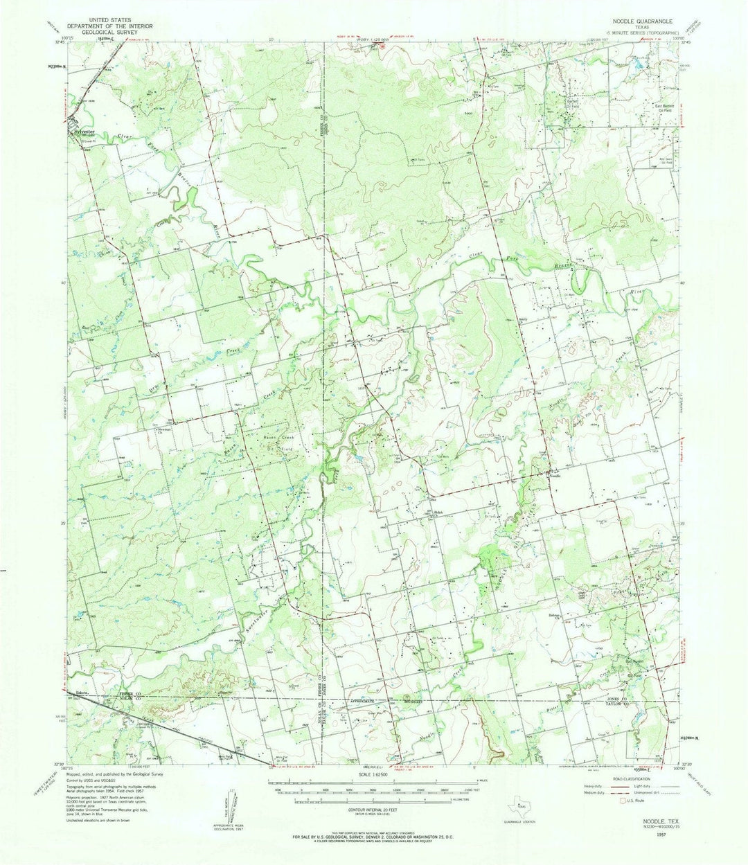 1957 Noodle, TX - Texas - USGS Topographic Map