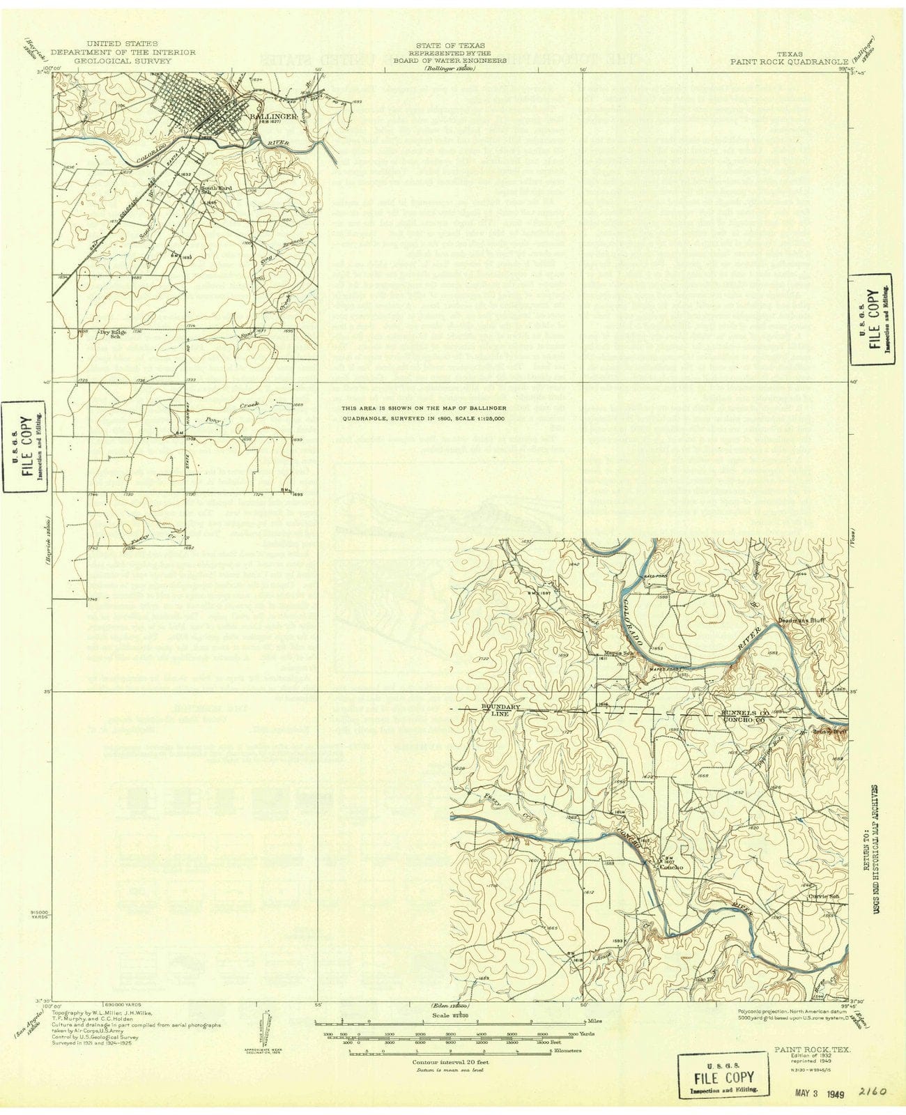 1932 Paint Rock, TX - Texas - USGS Topographic Map
