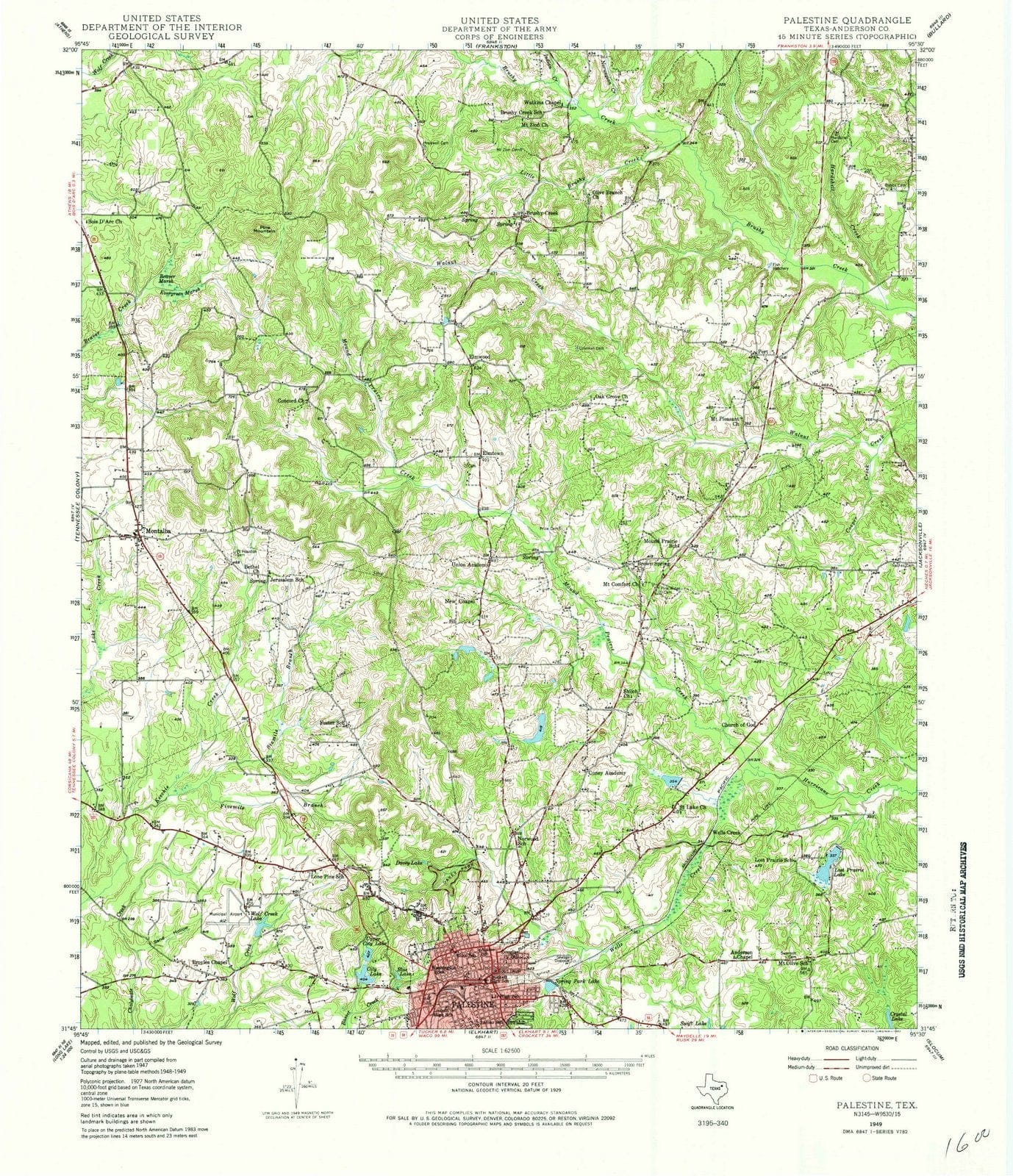 1949 Palestine, TX - Texas - USGS Topographic Map