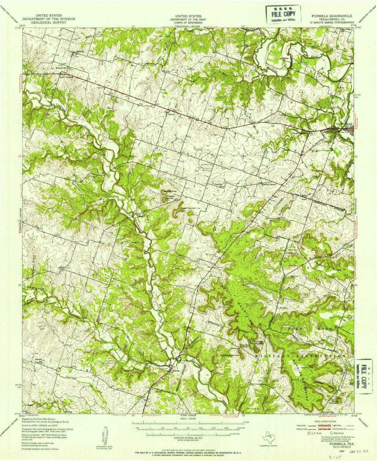 1947 Purmela, TX - Texas - USGS Topographic Map
