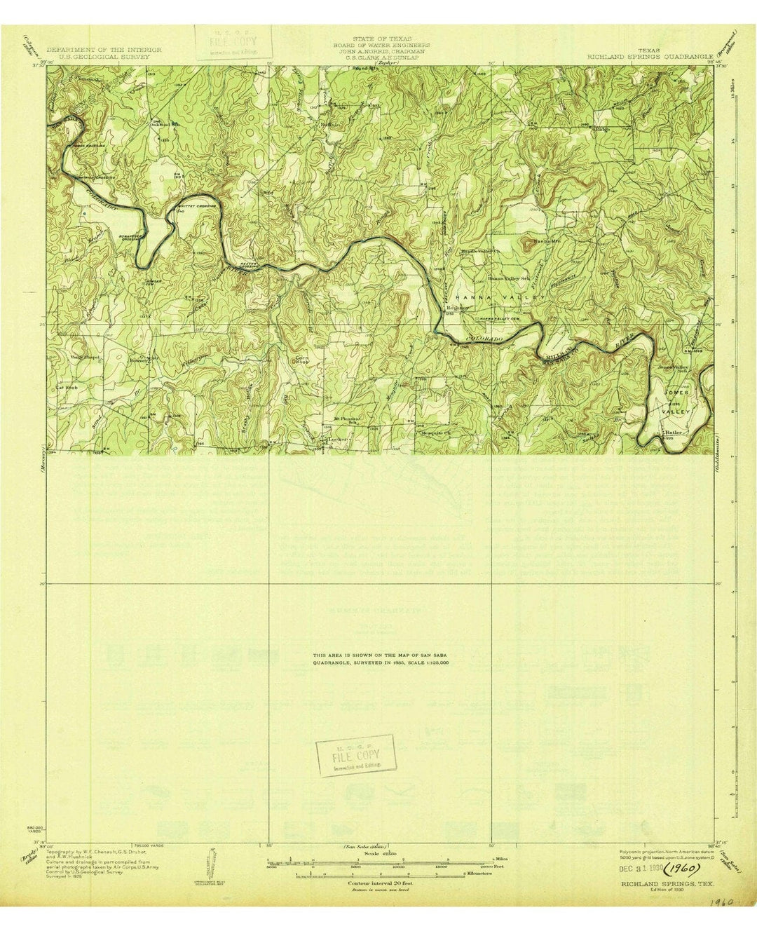 1930 Richland Springs, TX - Texas - USGS Topographic Map