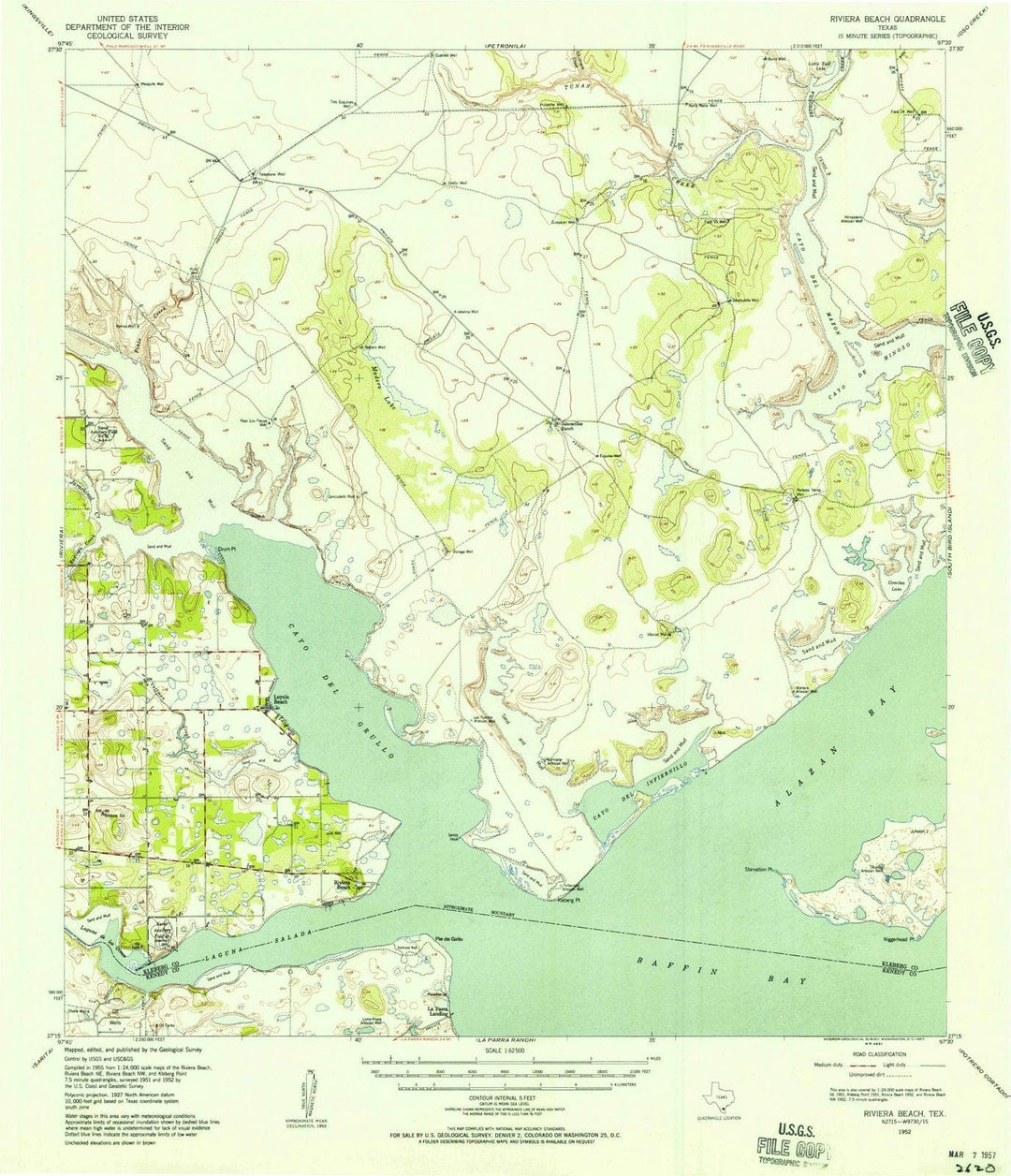 1952 Riviera Beach, TX - Texas - USGS Topographic Map
