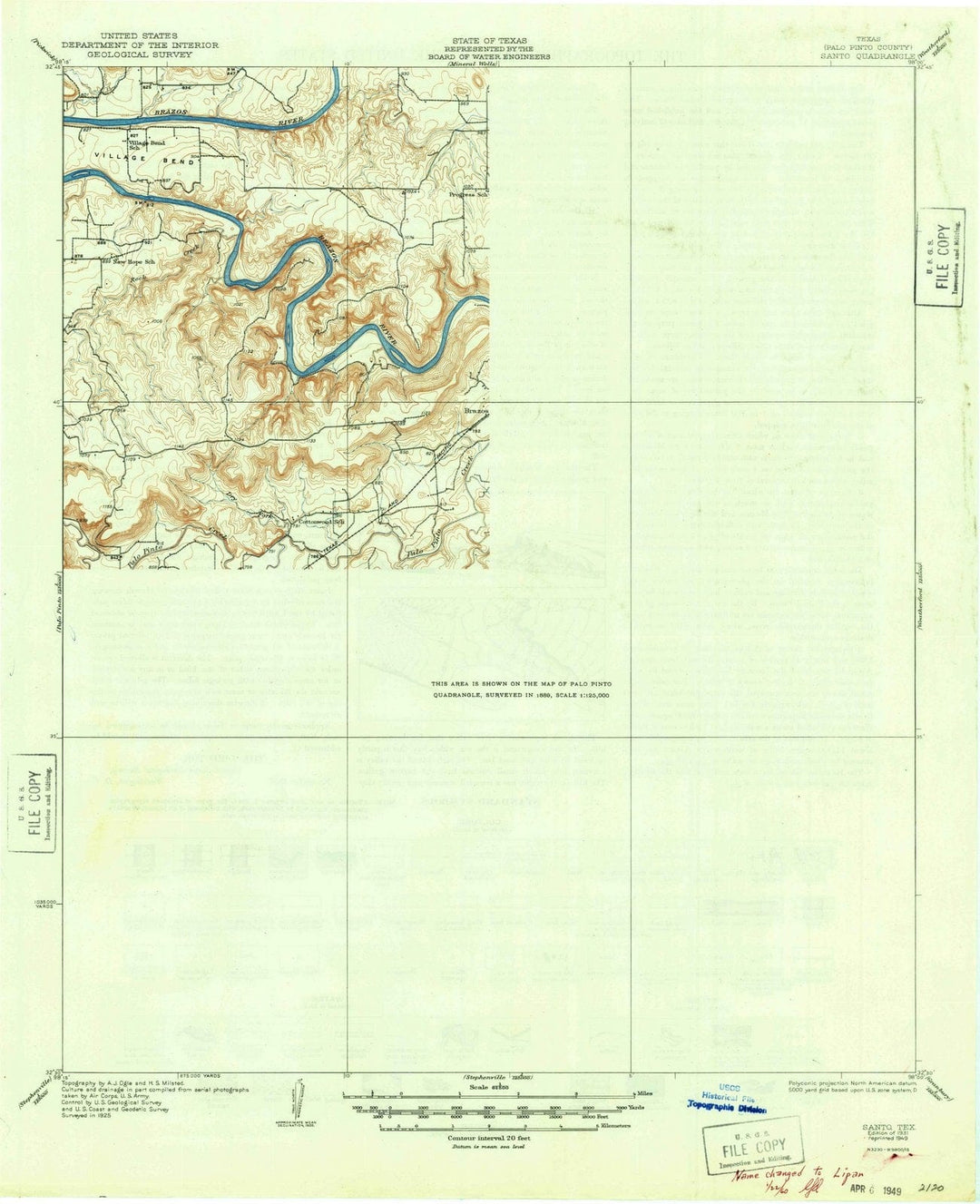 1931 Santo, TX - Texas - USGS Topographic Map