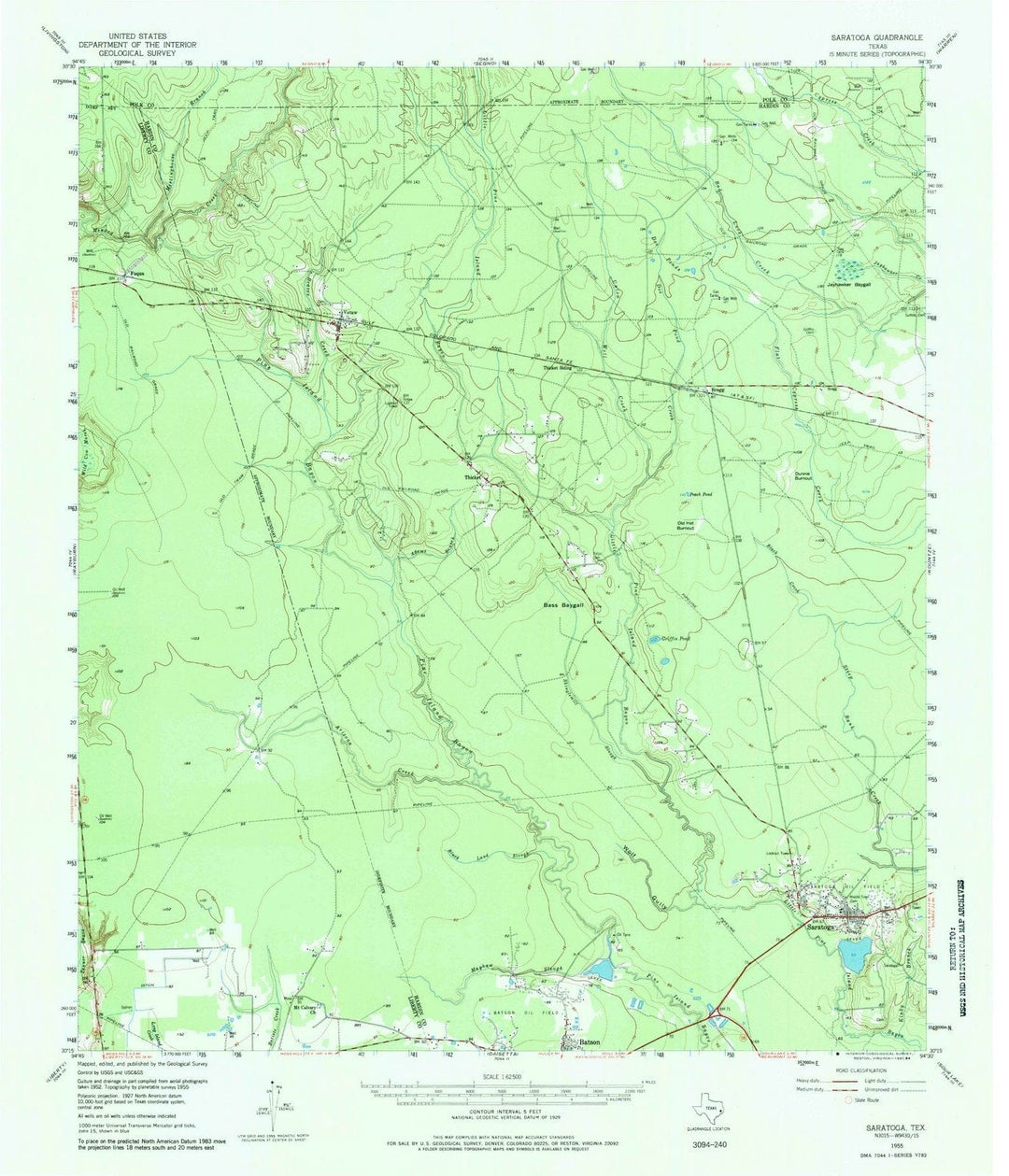 1955 Saragosa, TX - Texas - USGS Topographic Map