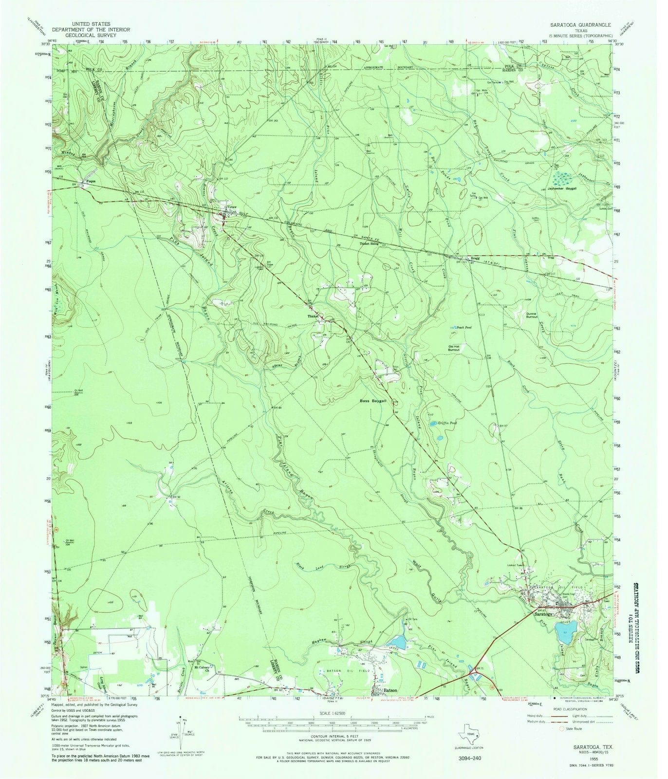 1955 Saragosa, TX - Texas - USGS Topographic Map