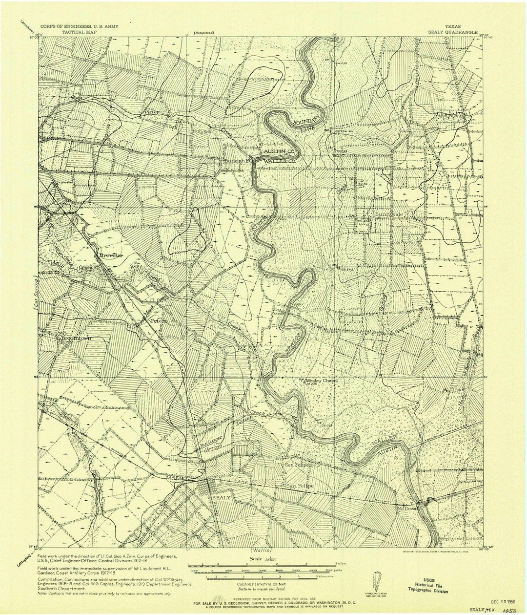 1956 Sealy, TX - Texas - USGS Topographic Map