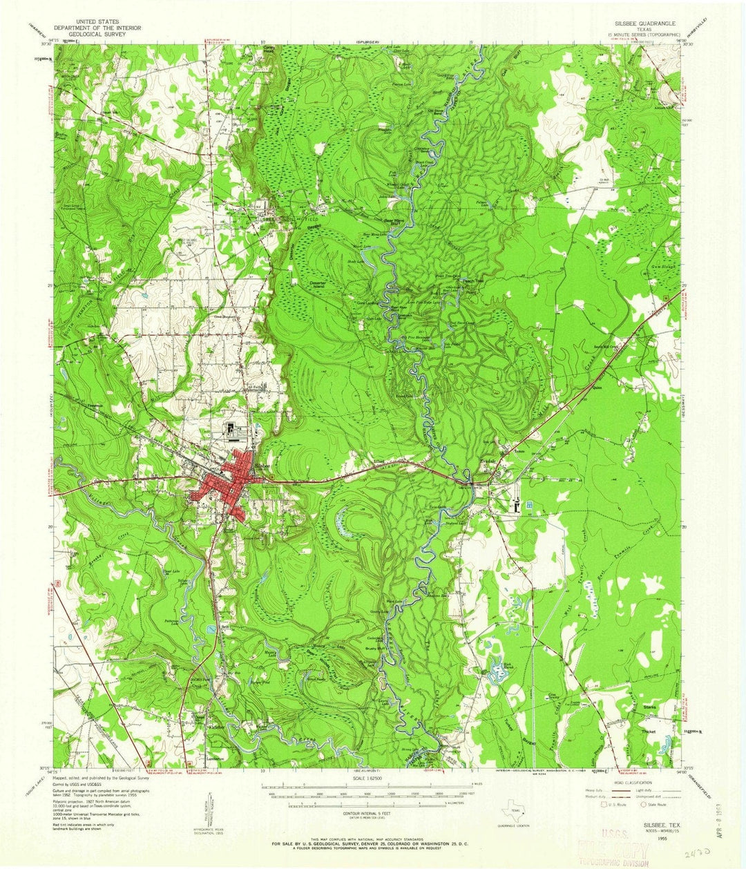 1955 Silsbee, TX - Texas - USGS Topographic Map