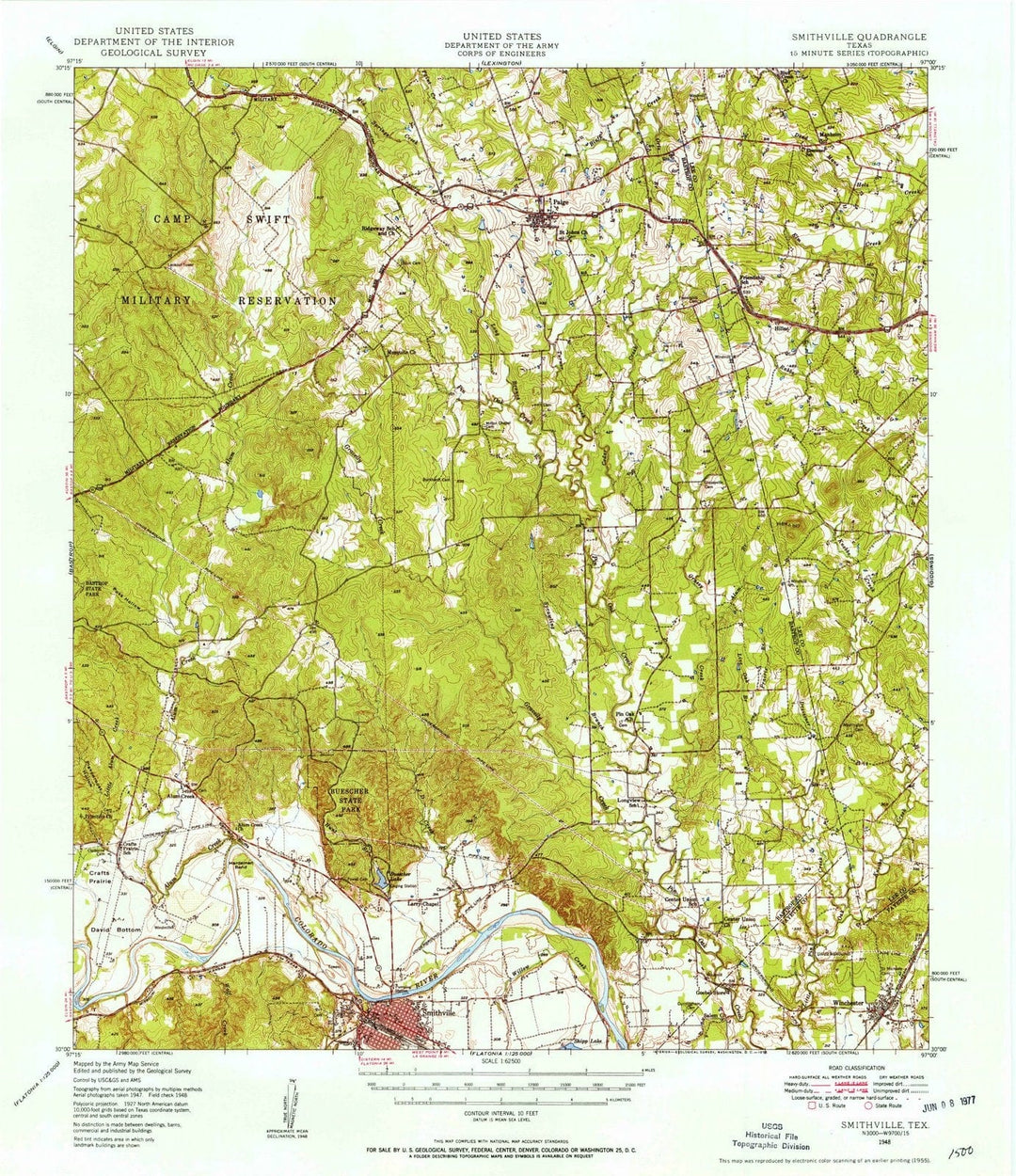 1948 Smithville, TX - Texas - USGS Topographic Map