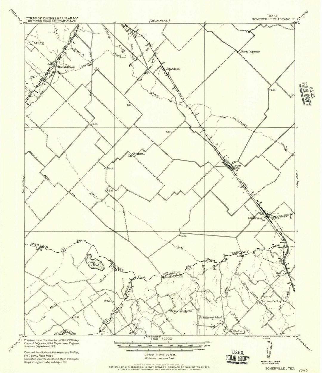 1956 Somerville, TX - Texas - USGS Topographic Map