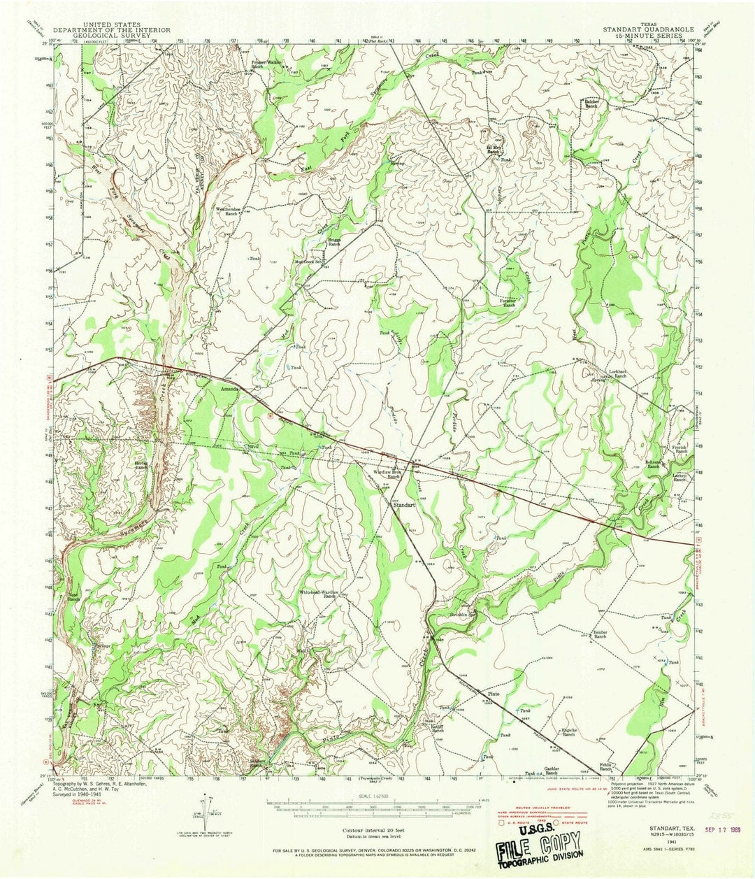 1941 Standart, TX - Texas - USGS Topographic Map