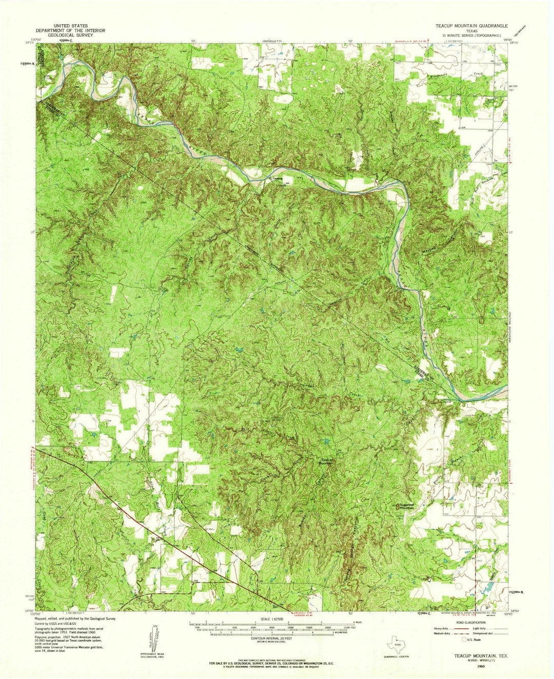 1960 Teacup Mountain, TX - Texas - USGS Topographic Map