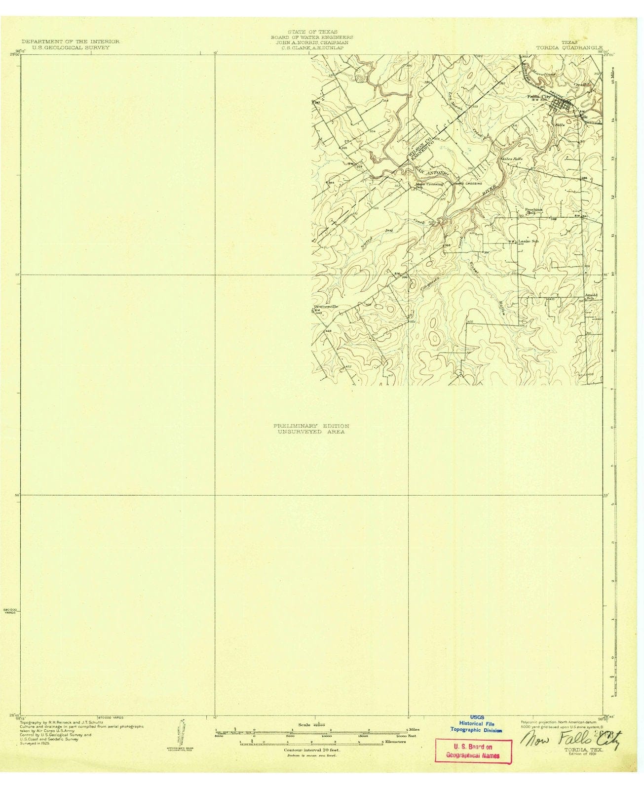1931 Tordia, TX - Texas - USGS Topographic Map