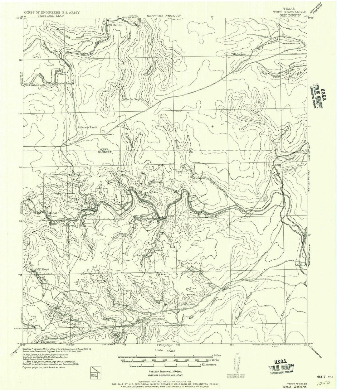1956 Tuff, TX - Texas - USGS Topographic Map