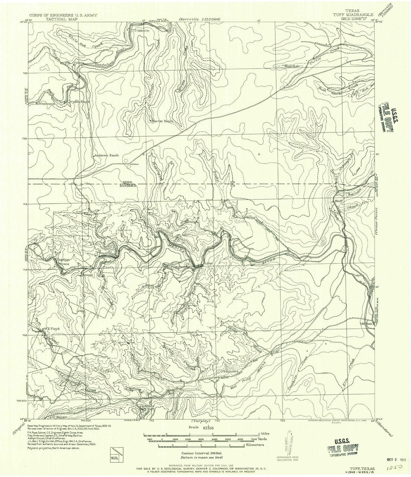 1956 Tuff, TX - Texas - USGS Topographic Map