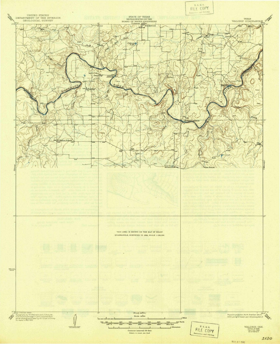 1928 Waldrip, TX - Texas - USGS Topographic Map