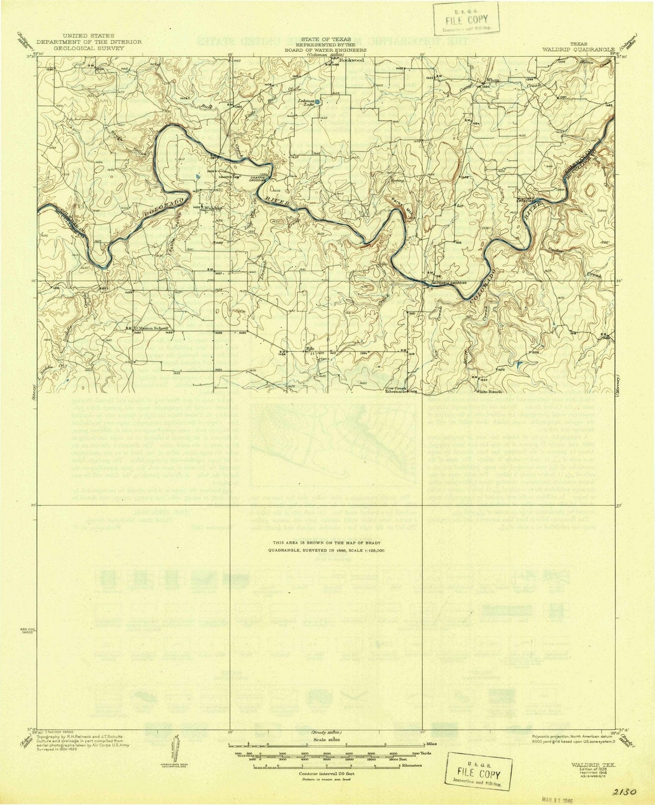 1928 Waldrip, TX - Texas - USGS Topographic Map