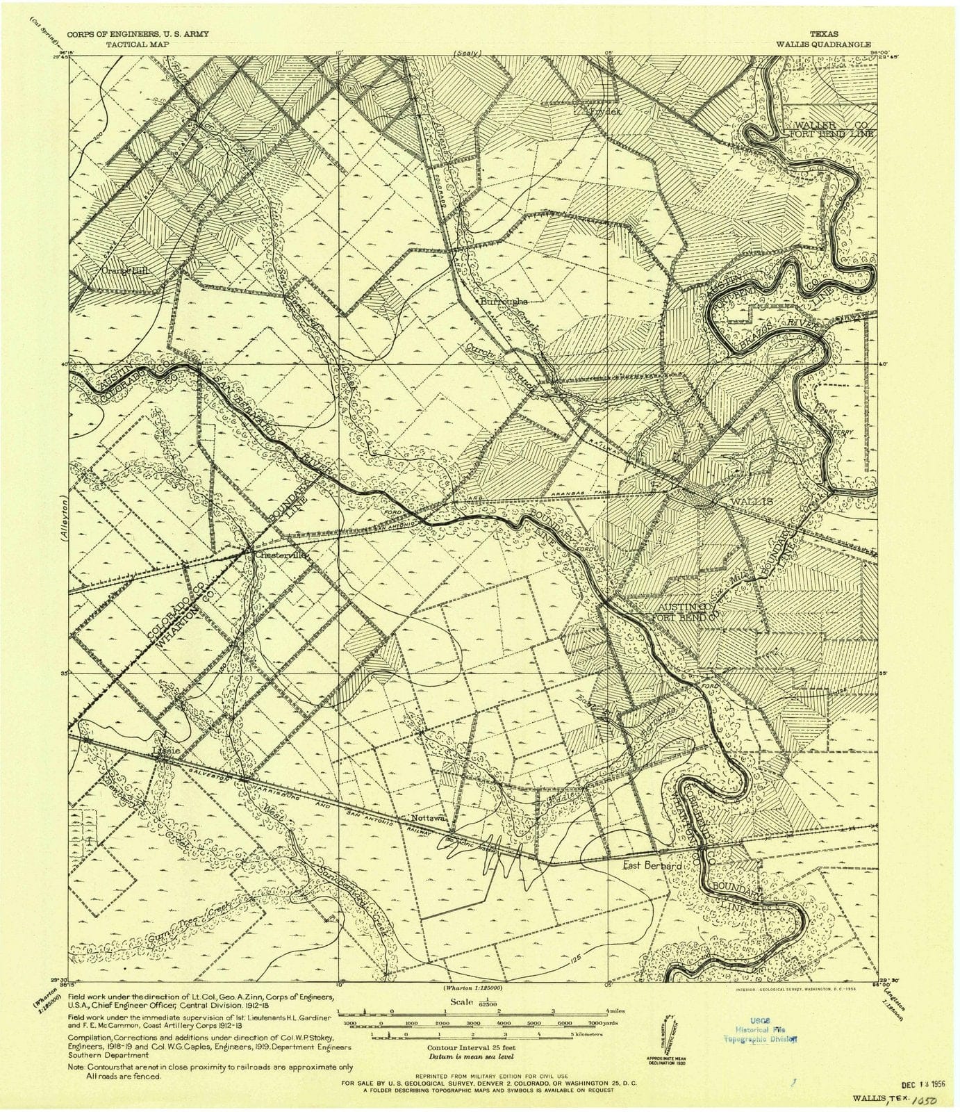 1956 Wallis, TX - Texas - USGS Topographic Map