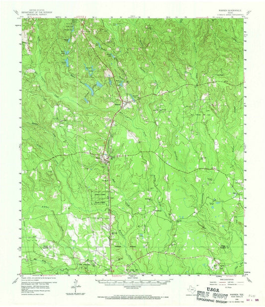1958 Warren, TX - Texas - USGS Topographic Map