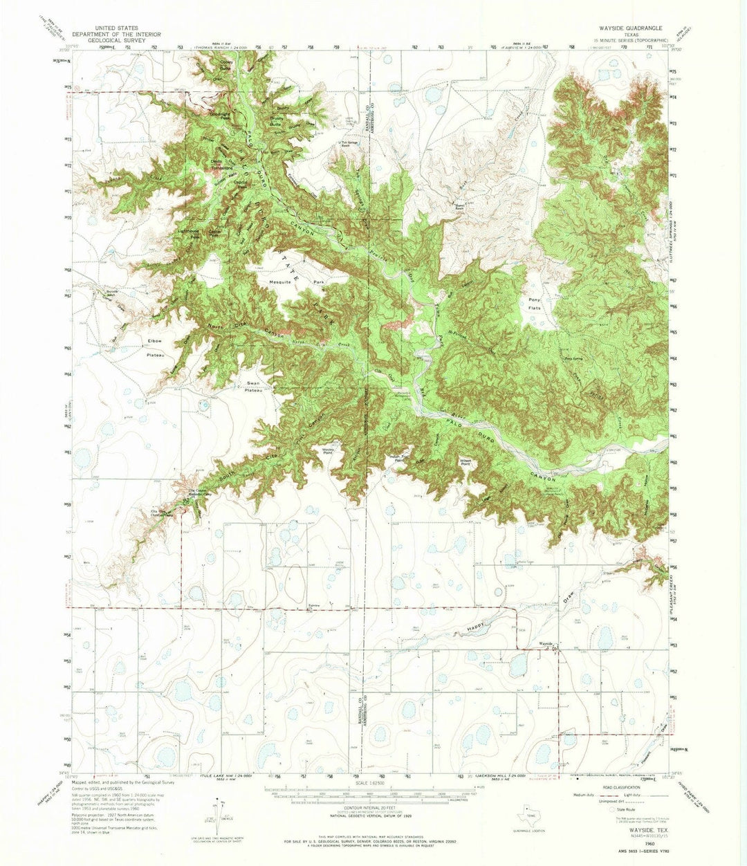 1960 Wayside, TX - Texas - USGS Topographic Map