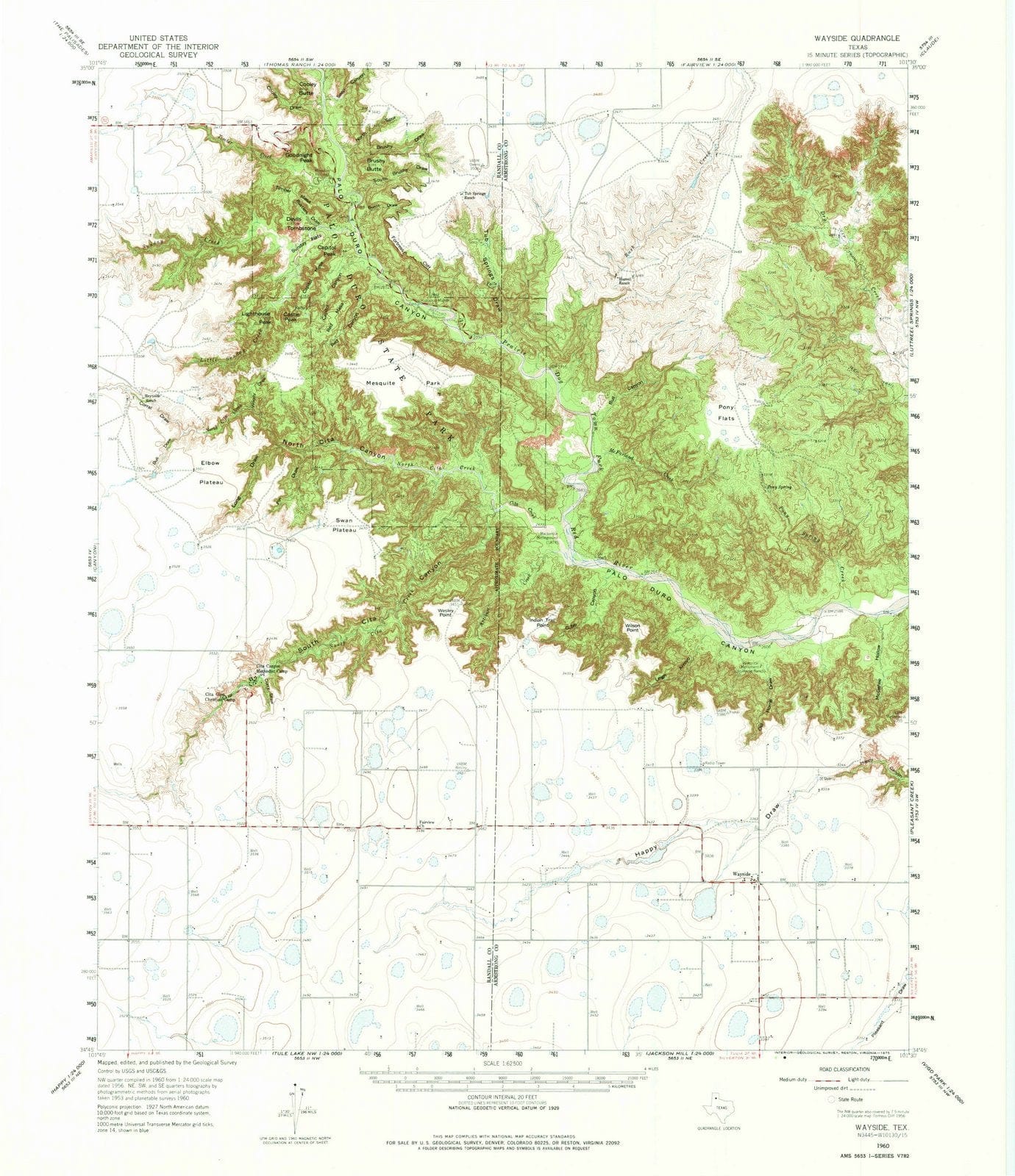 1960 Wayside, TX - Texas - USGS Topographic Map
