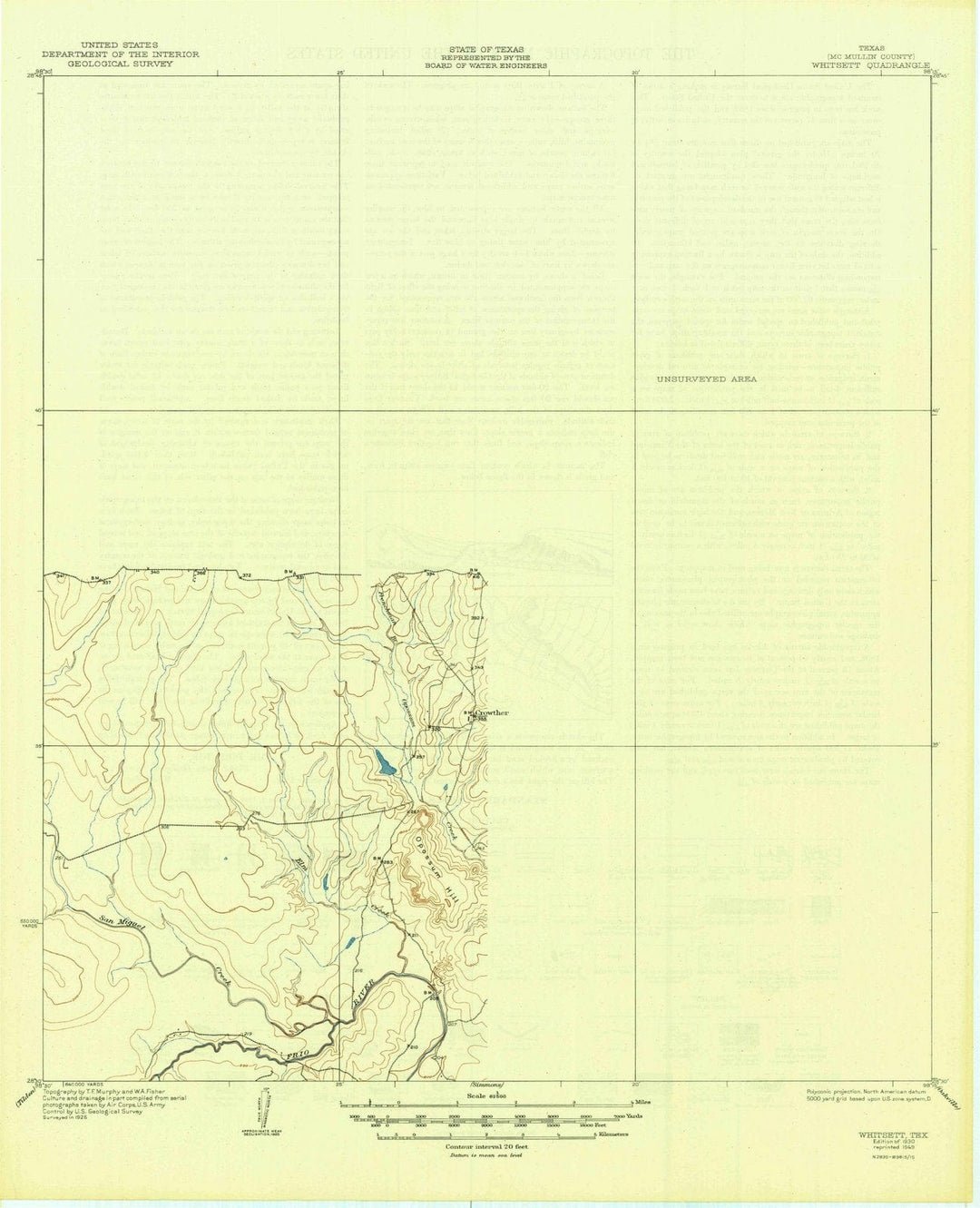 1930 Whitsett, TX - Texas - USGS Topographic Map