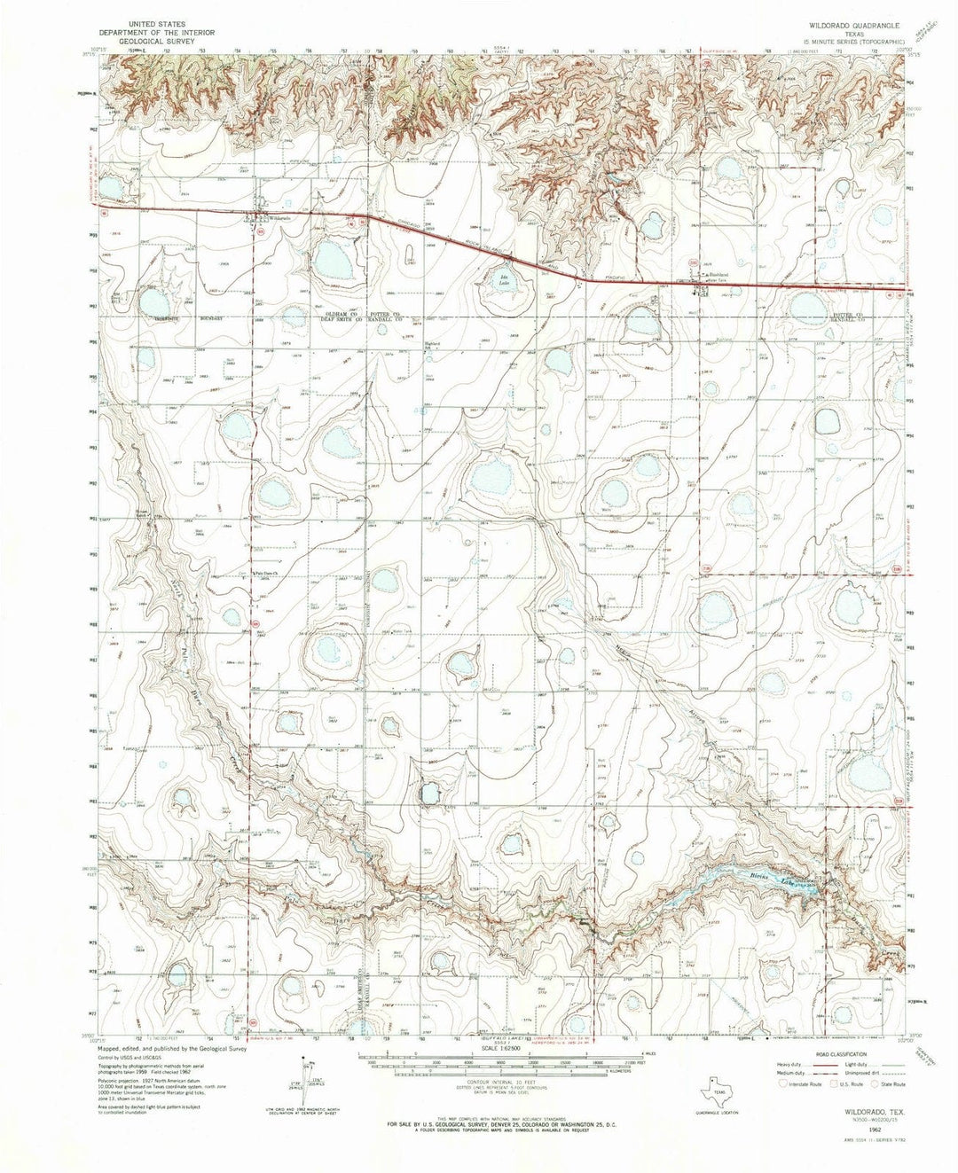 1962 Wildorado, TX - Texas - USGS Topographic Map