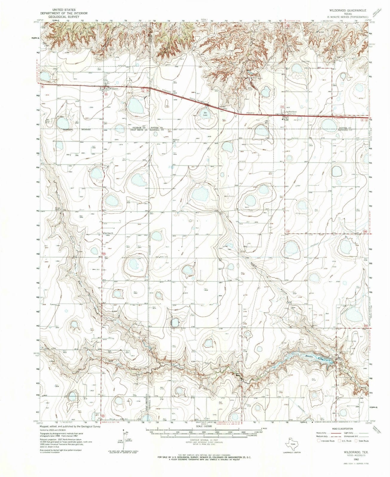 1962 Wildorado, TX - Texas - USGS Topographic Map