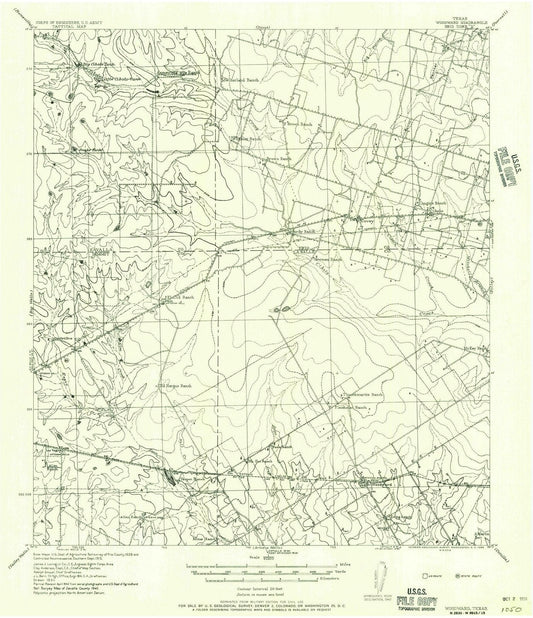 1956 Woodward, TX - Texas - USGS Topographic Map