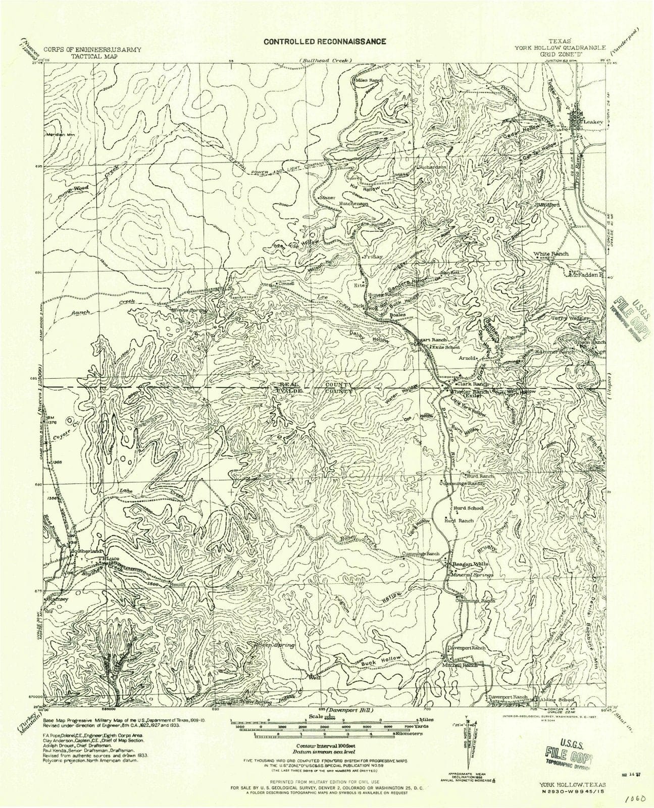 1957 York Hollow, TX - Texas - USGS Topographic Map