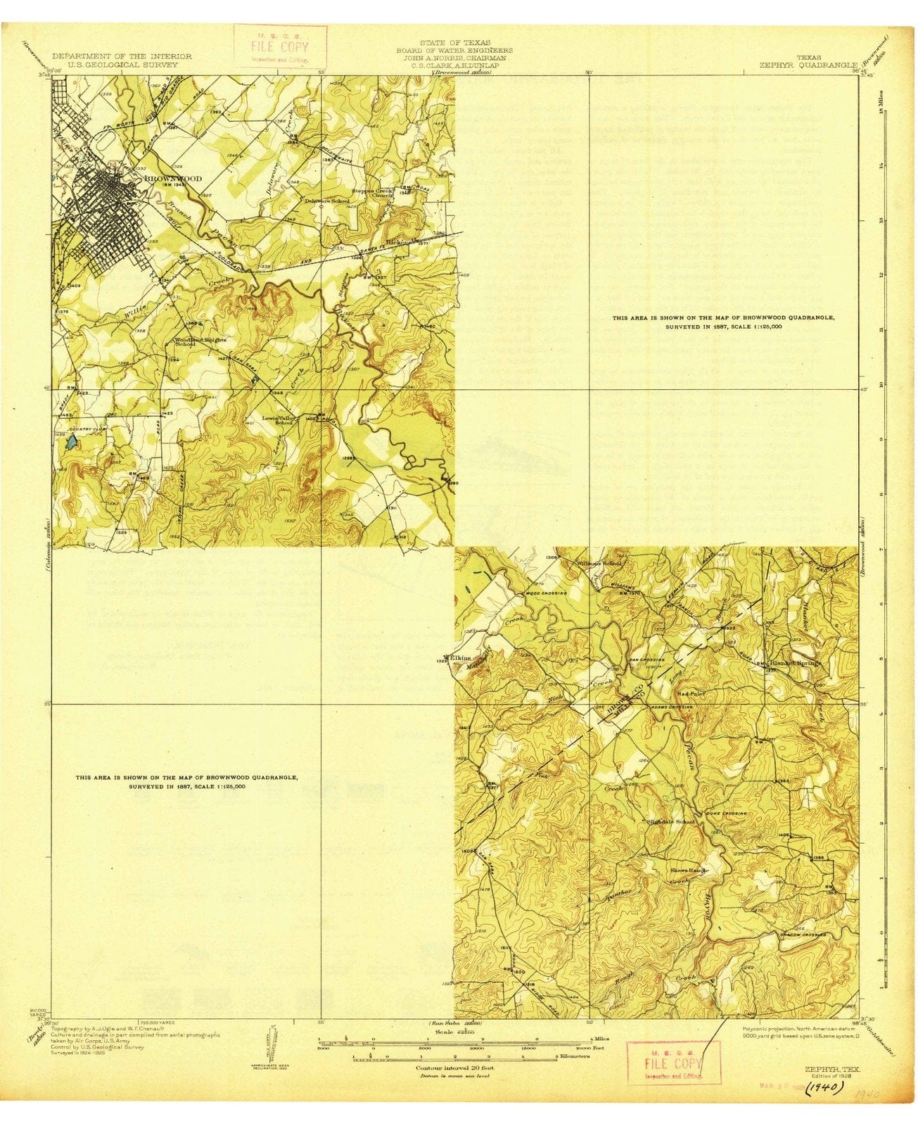 1928 Zephyr, TX - Texas - USGS Topographic Map