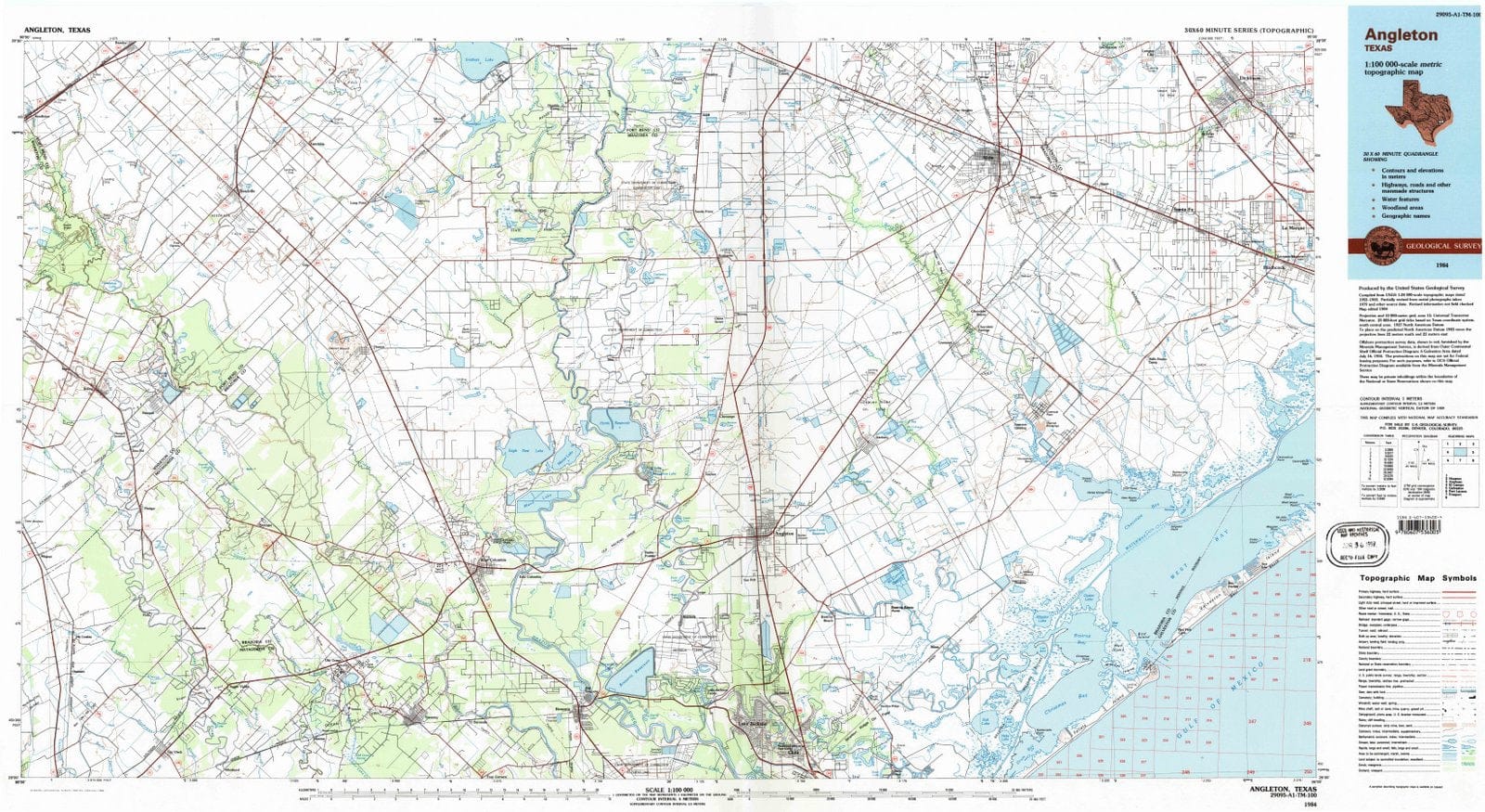 1984 Angleton, TX - Texas - USGS Topographic Map