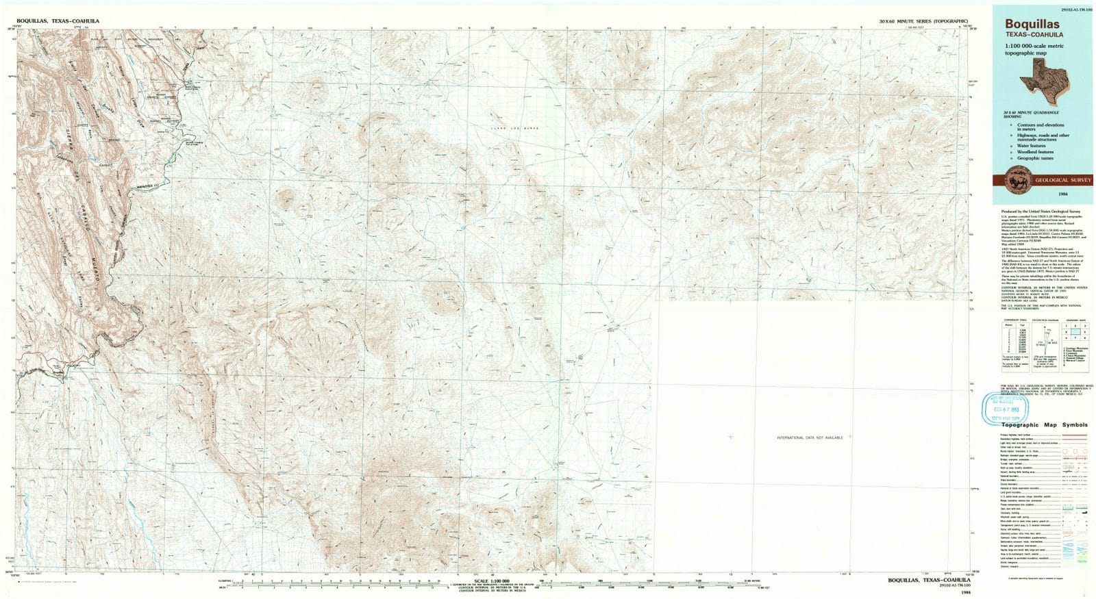 1984 Boquillas, TX - Texas - USGS Topographic Map