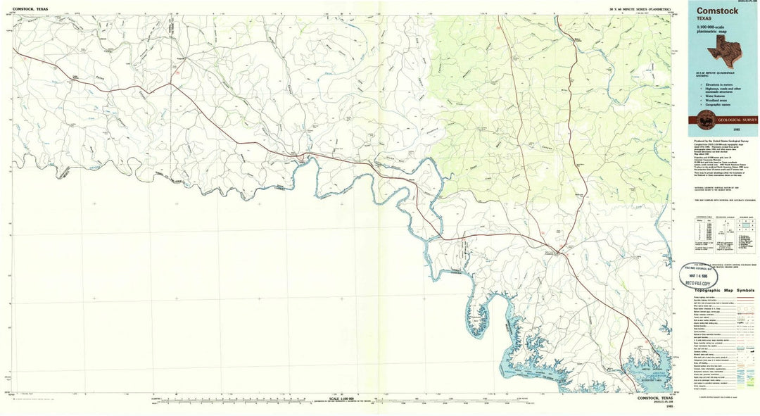 1985 Comstock, TX - Texas - USGS Topographic Map
