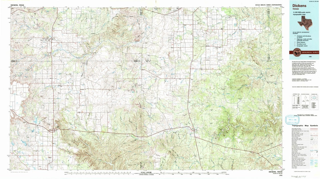 1985 Dickens, TX - Texas - USGS Topographic Map