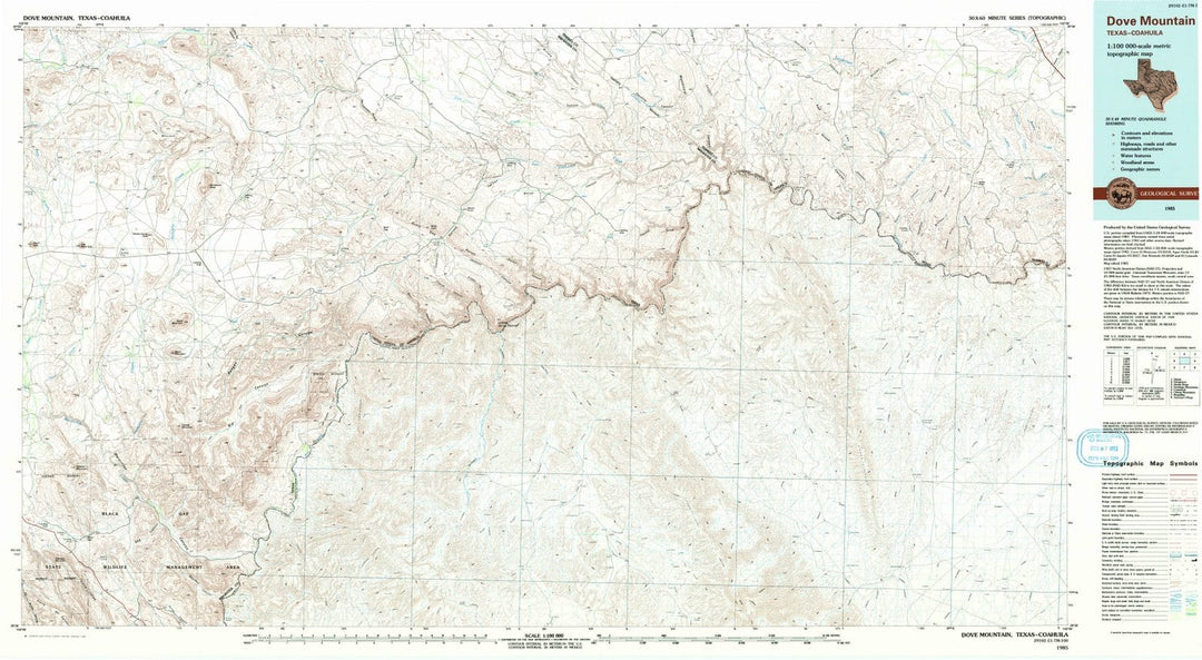 1985 Dove Mountain, TX - Texas - USGS Topographic Map